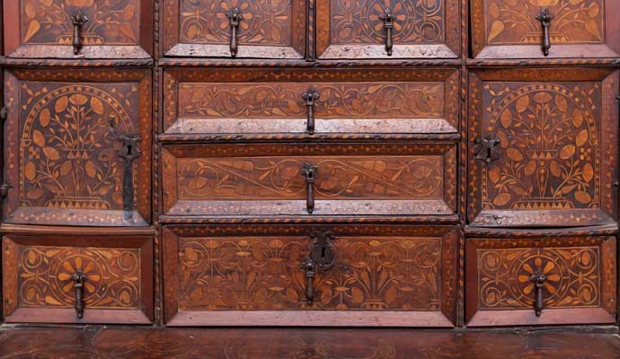 A antique wooden cabinet