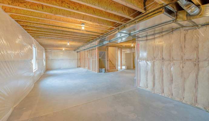 professionally installed vapor barrier in crawl space