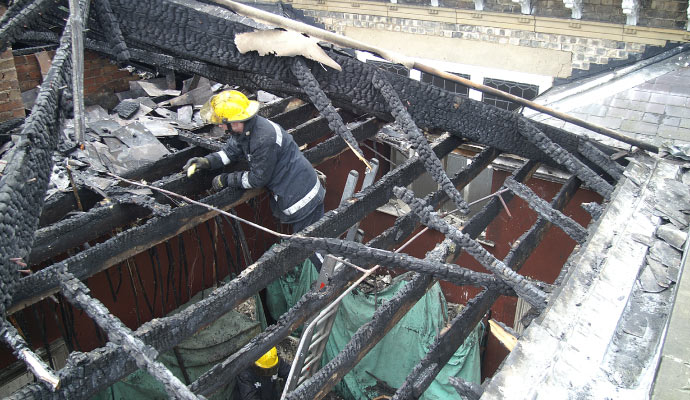 Structural fire damage restoration